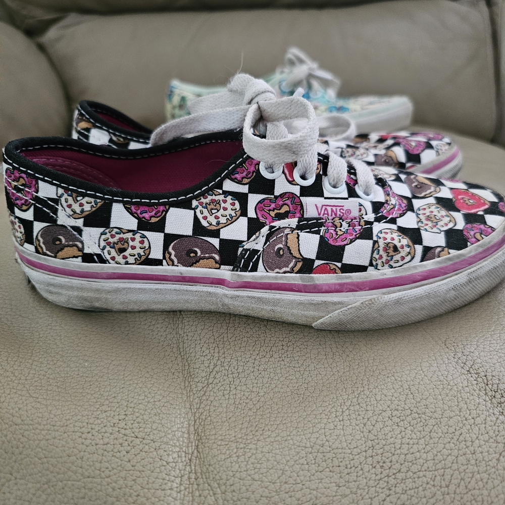 Vans Kids' Donut Checkered Sneakers - Black and Pink